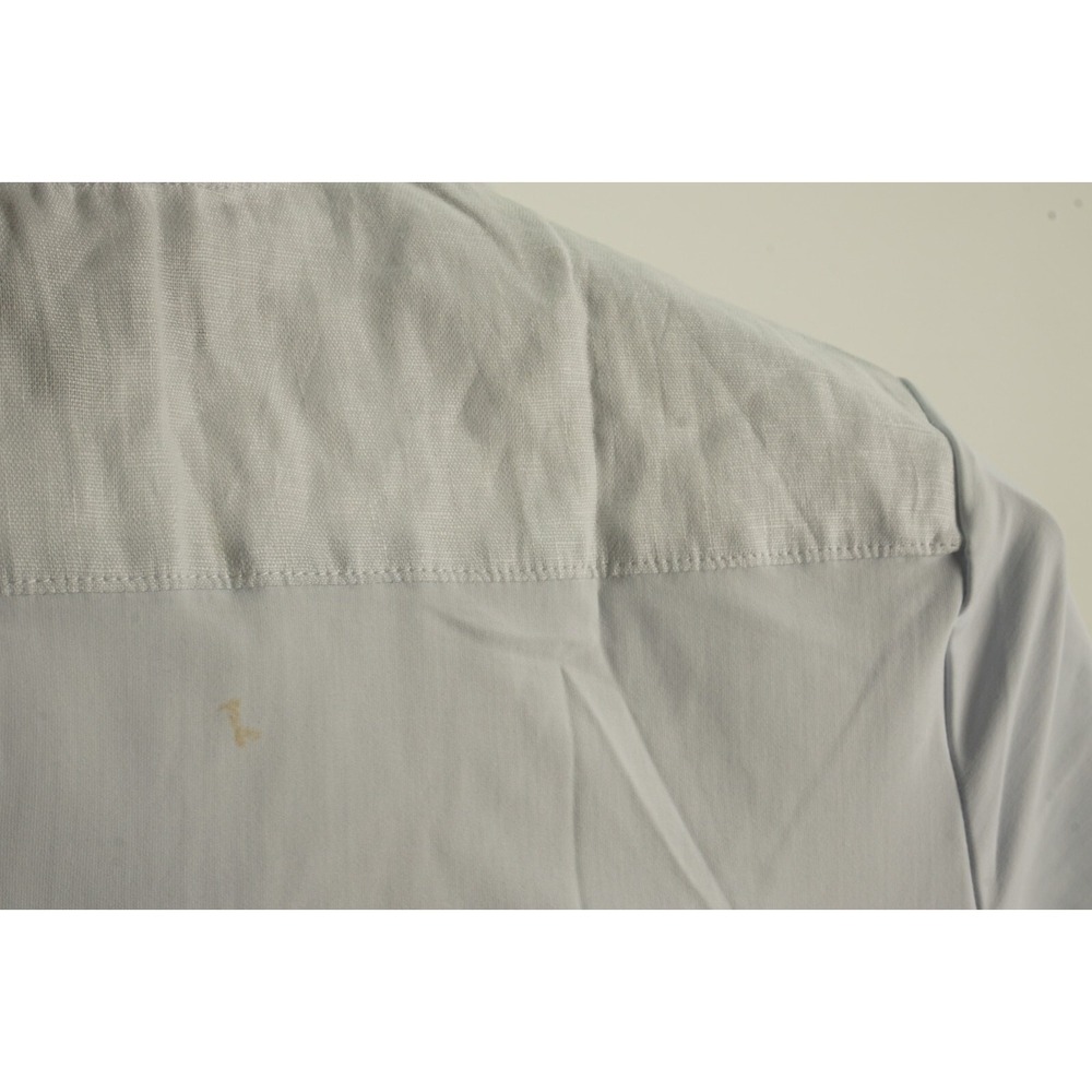 New Casa Borrell 100% Linen Panama Red Logo Equestrian Button Up Top Women Large - Picture 8 of 8
